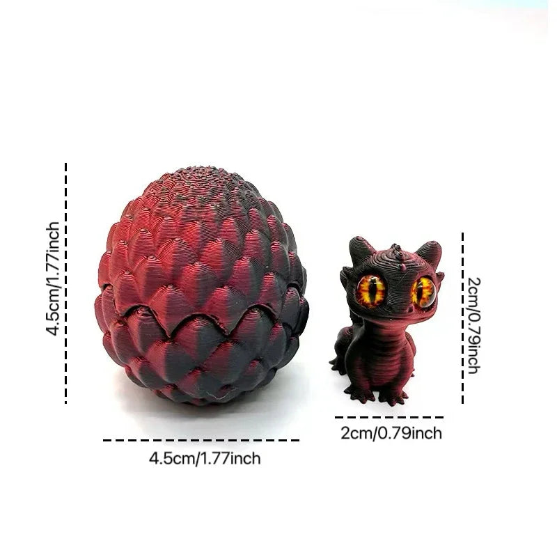 Mini 3D Printed Dragon with Eggs Eyes for Home Decor Little Dragon Egg Kids Toy Gift Figure Accessories Decoration Статуэтки