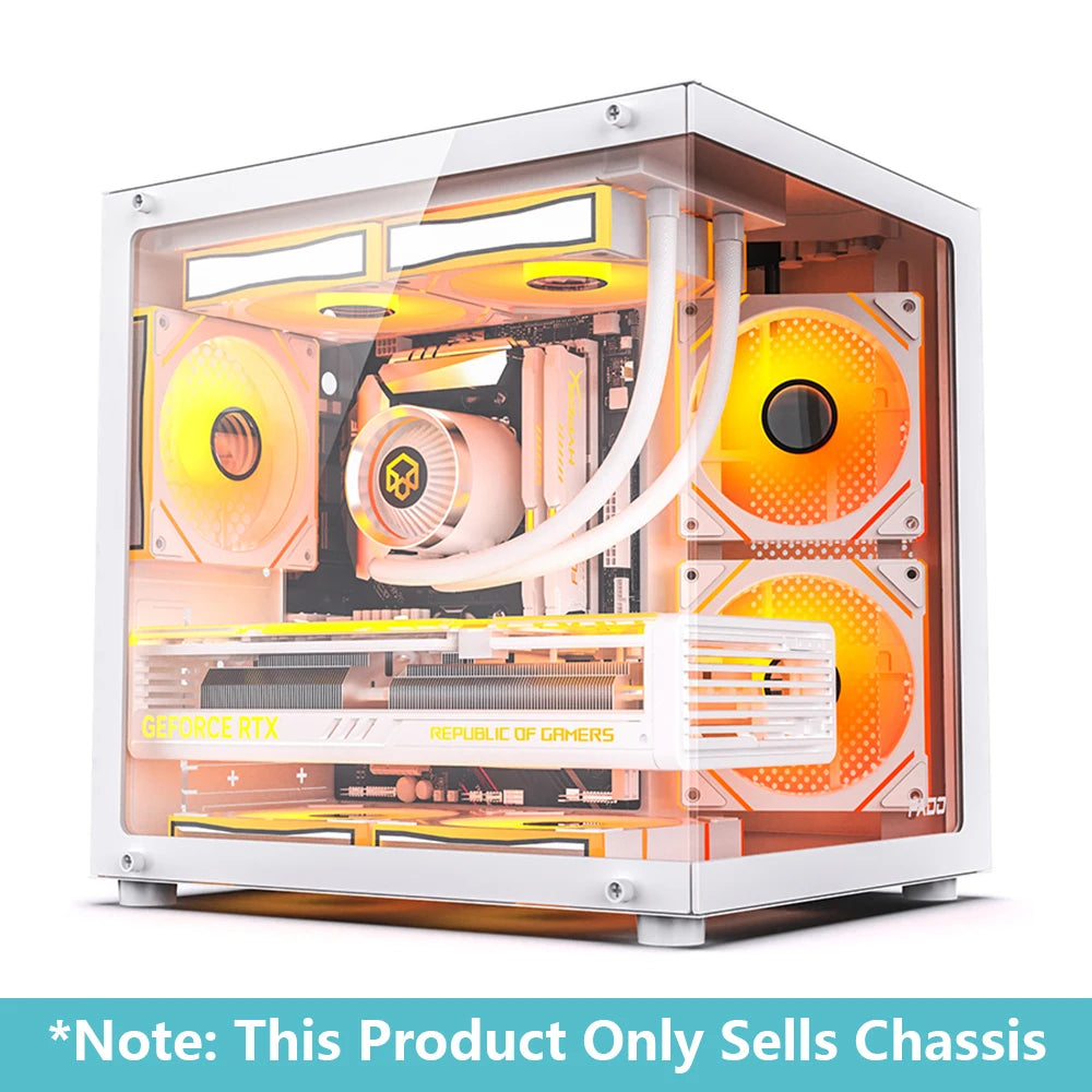 PADO YL Pc Case Sea view Room M-ATX Desktop Computer Main Chassis Without A-pillar Double-Sided Tempered Glass PC gamer cabinet