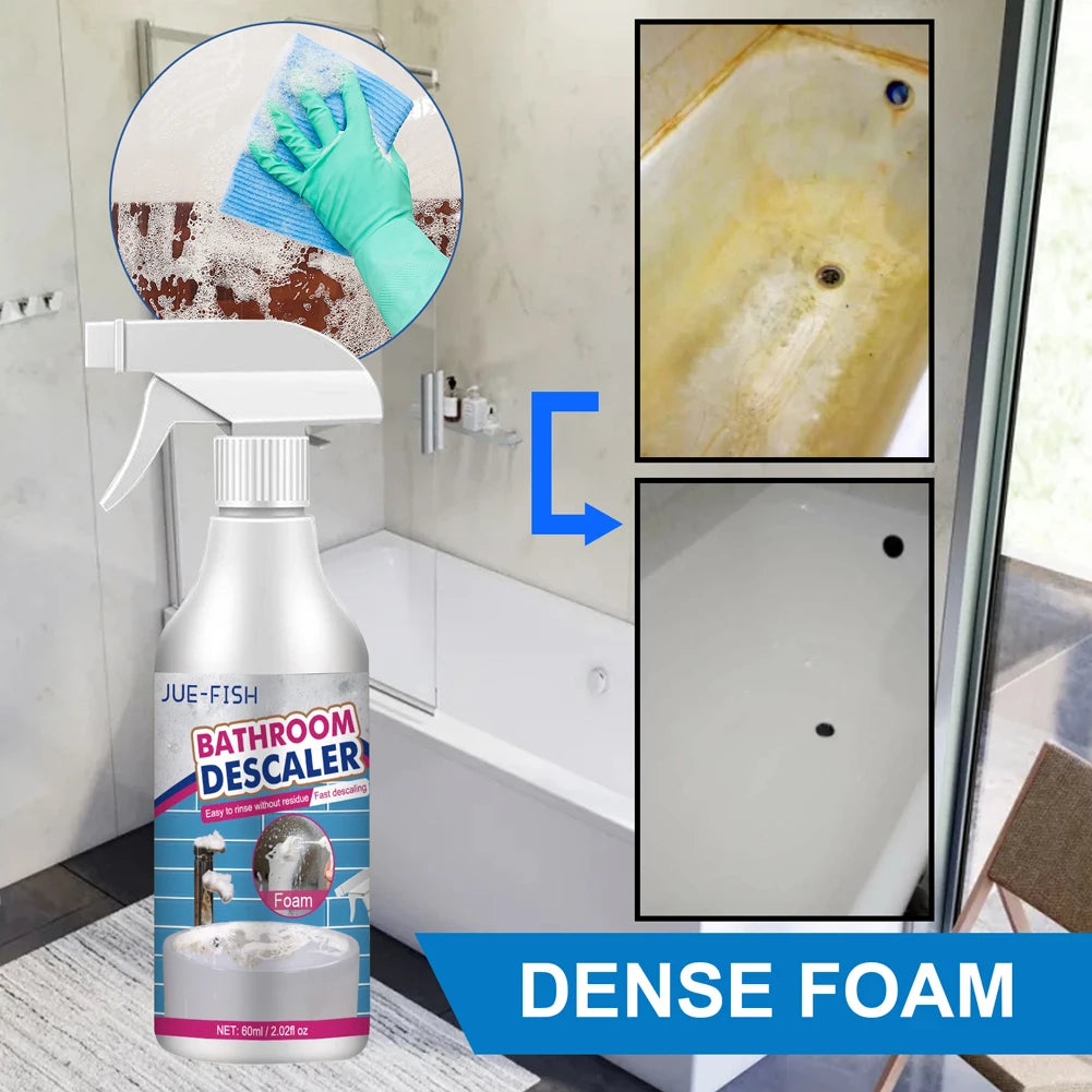 Stubborn Stains Cleaner Quickly Remove Bathroom Foam Cleaner Spray Descaling Cleaning Agent for Glass Wash Basin Stainless Steel