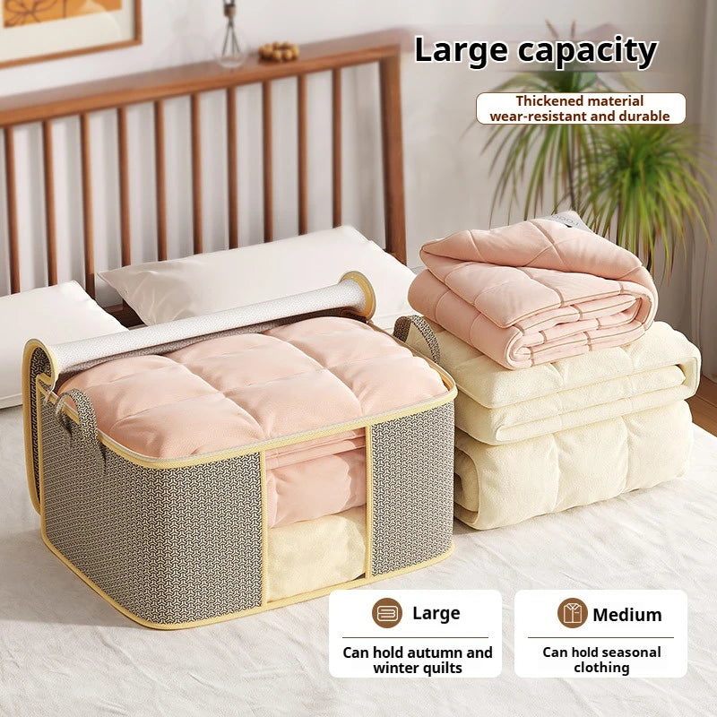 Closet Dustproof Organizer Visible Storage Bag Foldable Storage Box Quilt Container Moisture-proof Clothes Moving Bag