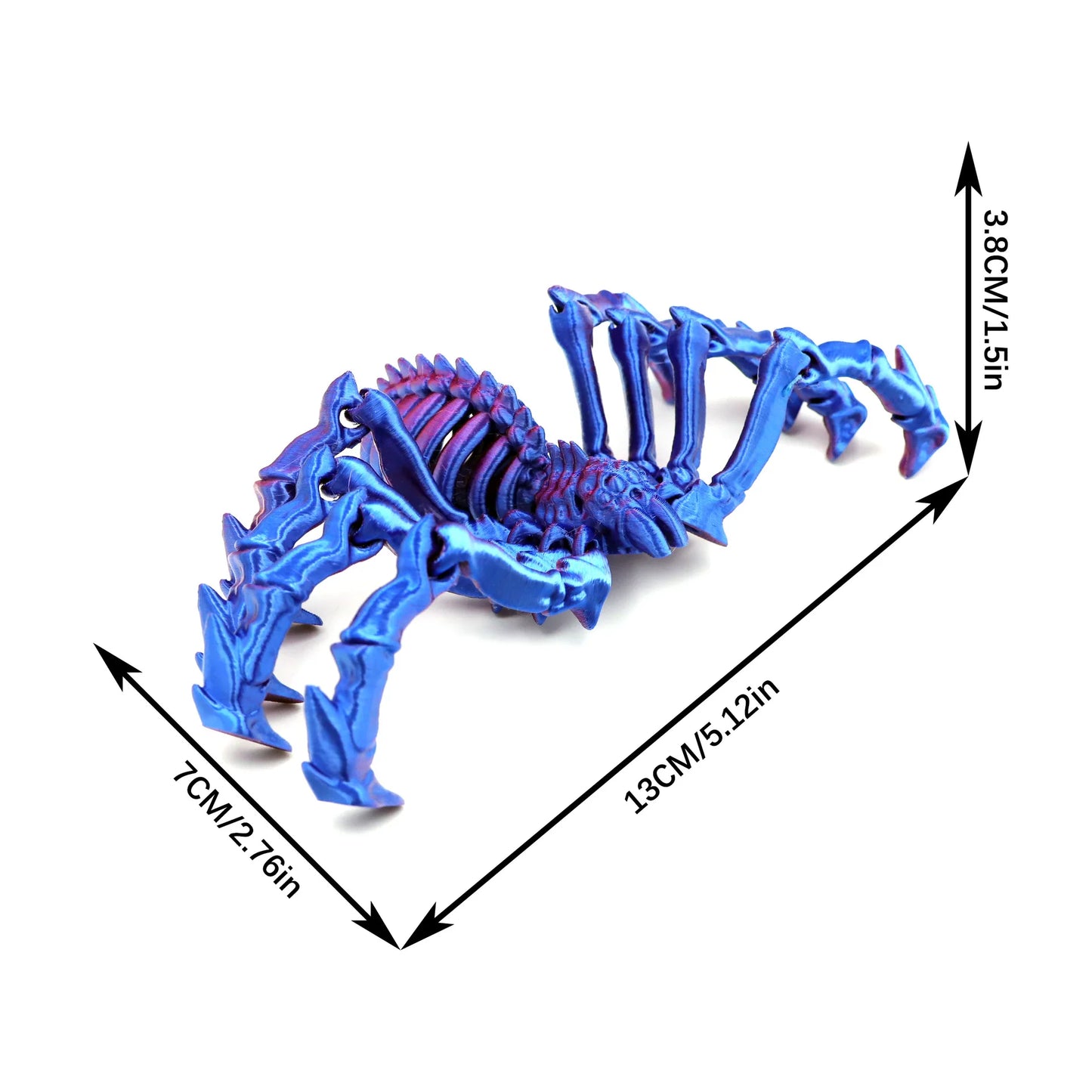 3D Printed Retractable Spider Movable Joint Fidget Toy Rotatable Articulated Office Desktop Ornament Adults Kid Toy Crafts Gift