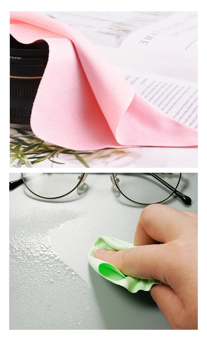 5PCS Eyeglass Cleaning Cloth Microfiber adaptable for Screens, Lenses Nylon or Polaroid Glasses 15*18cm random color