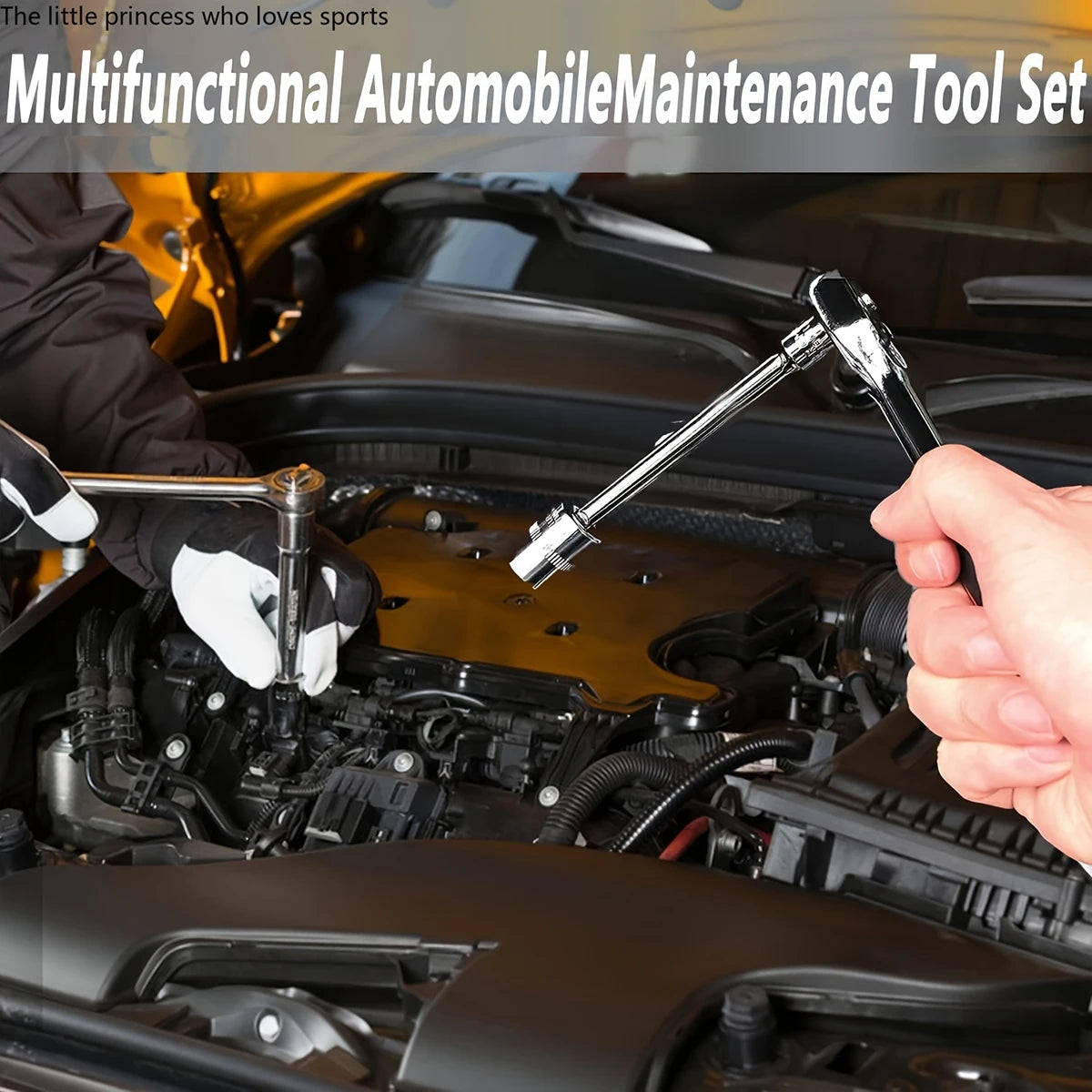 46pcs Car Repair Tool Kit 1/4-Inch Socket Set Car Repair Tool Ratchet Torque Wrench Combo Auto Repairing Set Mechanic Tool