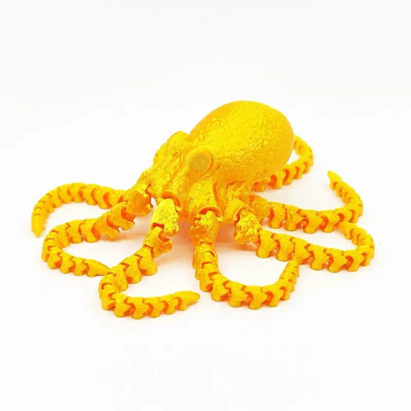 1PC 3D Printed Octopus Figurine Vibrant Jointed Body Decorative Toy for Bookshelf Living Room Office Cabinet Tabletop