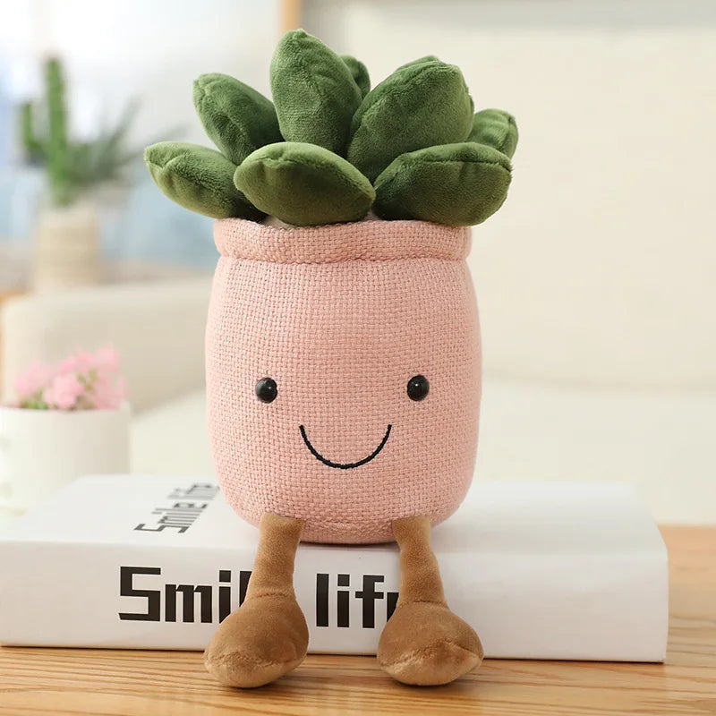 Succulent Plants Stuffed Toy For Kids Soft Simulation Potted Plush Toy Doll Decor Desk Window Decoration Gift