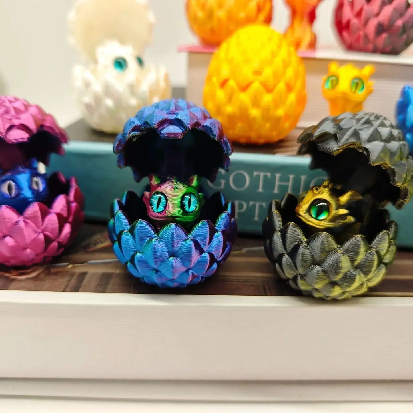 Mini 3D Printed Dragon with Eggs Eyes for Home Decor Little Dragon Egg Kids Toy Gift Figure Accessories Decoration Статуэтки