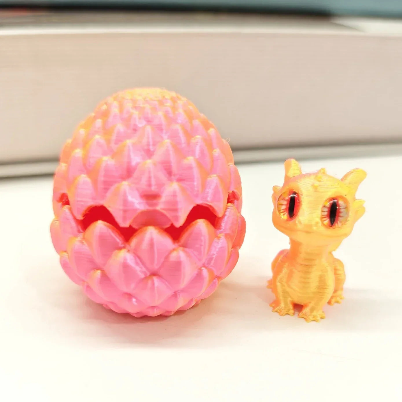 Mini 3D Printed Dragon with Eggs Eyes for Home Decor Little Dragon Egg Kids Toy Gift Figure Accessories Decoration Статуэтки
