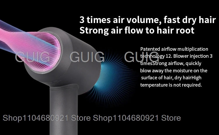 Leafless Hair Dryer New Professional With Flyaway Attachment Negative Ionic Premium Hair Dryers Multifunction Salon Style Tool