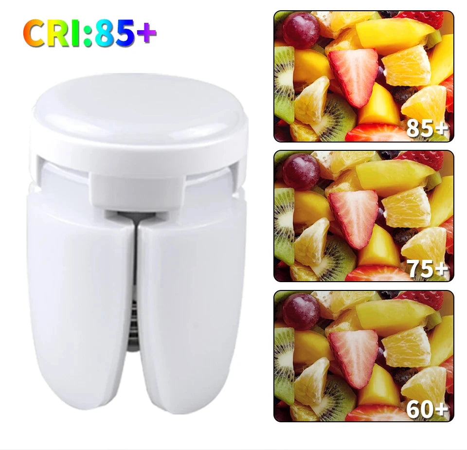 E27 Foldable Fan Shape LED Bulb Lamp  220V 110V 40 LEDs Light Bulbs For Home Ceiling Lamp Warehouse Garage  White Light 6500