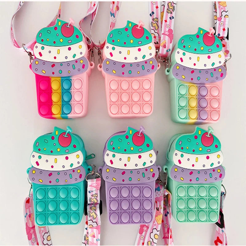 37 styles Fidget Toys Silicone Push Bubble Crossbody Bag Sensory Reliver Autism Adults Kids Handbag Squeeze Toys for Kids gifts