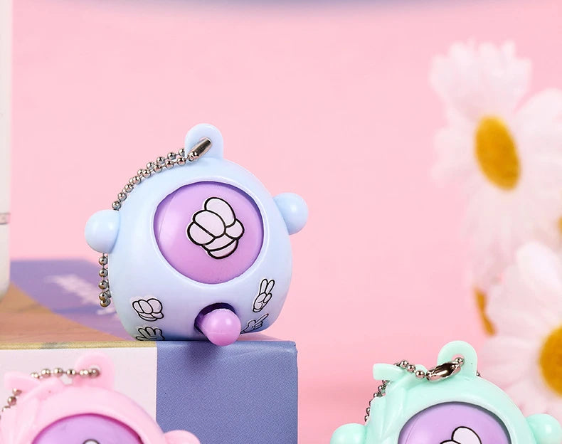 Mini Egg Stone Paper Scissors Toy Colored Round Egg Cartoon Lovely Gift Key Chain Party Interactive Toy Stress Reliever