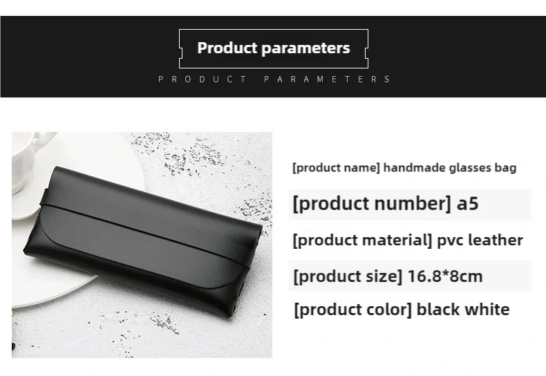 Black and White Soft and Stylish Leather Glasses Cases - Glasses Protection Bags, Travel Accessories for Men and Women - Stylish