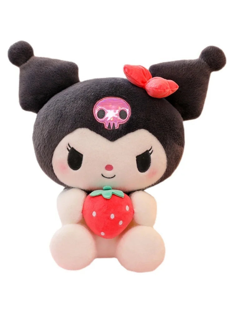 22/35cm Sanrio Strawberry Kuromi Pillow Plush Toy Girls Soft Stuffed Animal Toys Strawberry Melody Doll Gift