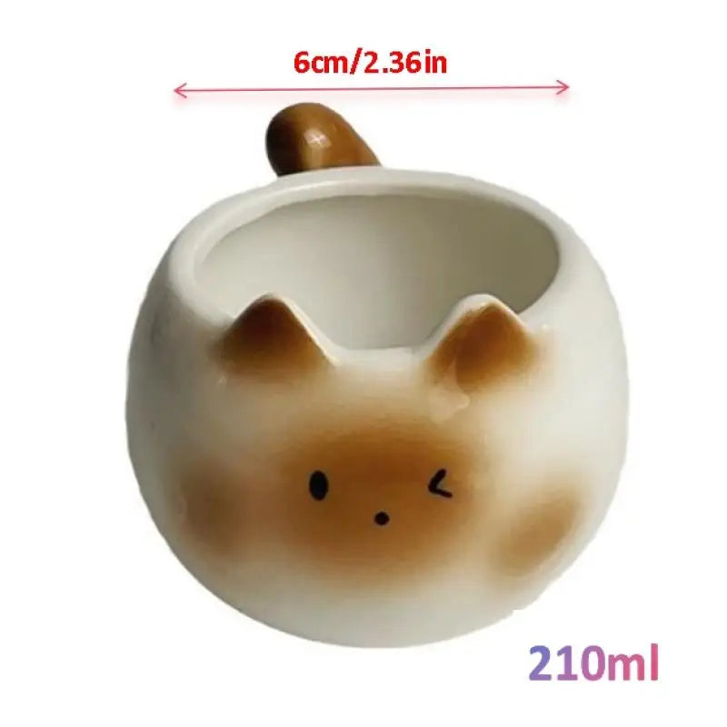 210ml Ceramic Mug Cartoon Siamese Cat Coffee Cup Underglaze Colored Cat Water Cup Home Breakfast Milk Coffee Mug Birthday Gift