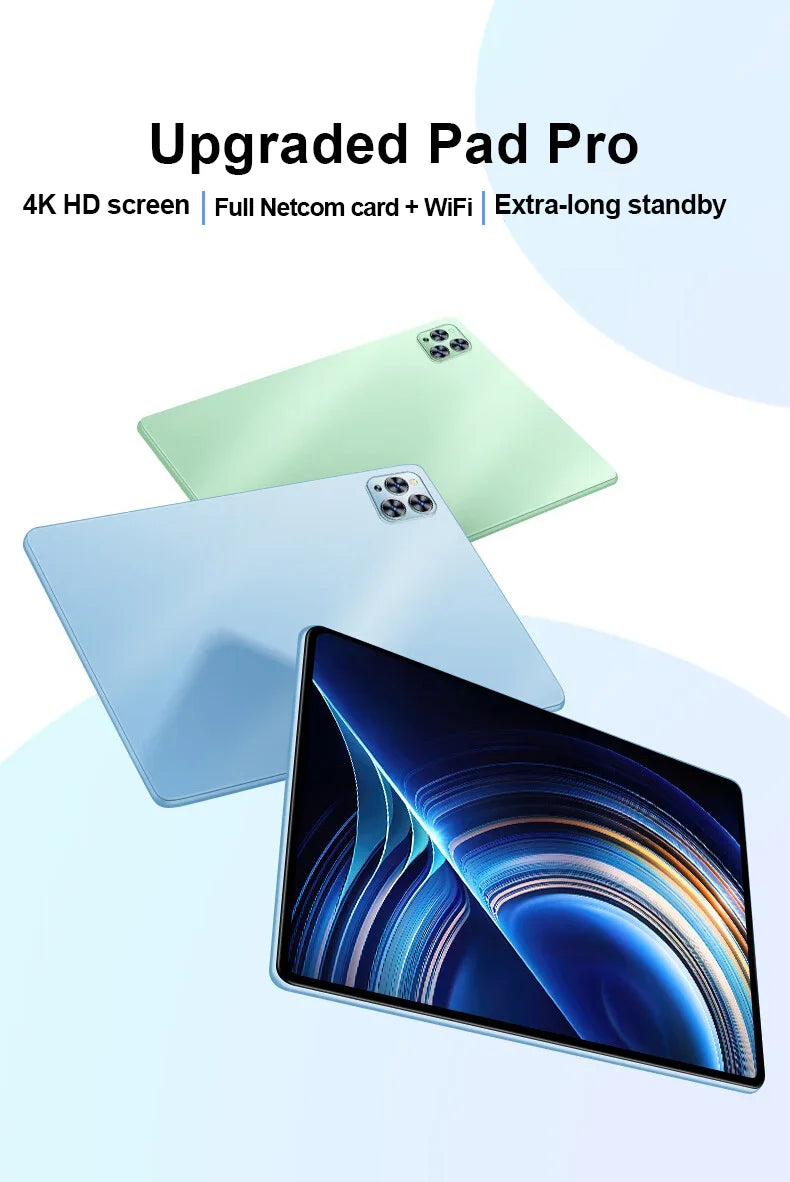 Globale Version 2025 10.1 inch Pad 8 Pro Tablet Android 12 10000mAh 16GB + 1TB Qualcomm Snapdragon 8 Gen2 10 Core Tablets PC