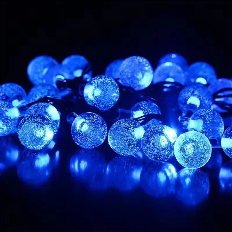 Solar Bubble Ball Light String Lights Outdoor Crystal Globe LED Fairy Lights Garden Party Easter Christmas Wedding Decorations