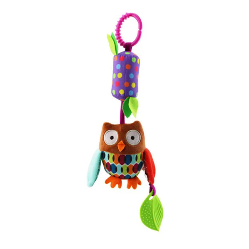 Baby Stroller Hanging Toys 0 12 Months Bell Teether Animal Wind Chime Bed Hanging Baby Rattles Plush Stroller Toys For Newborn