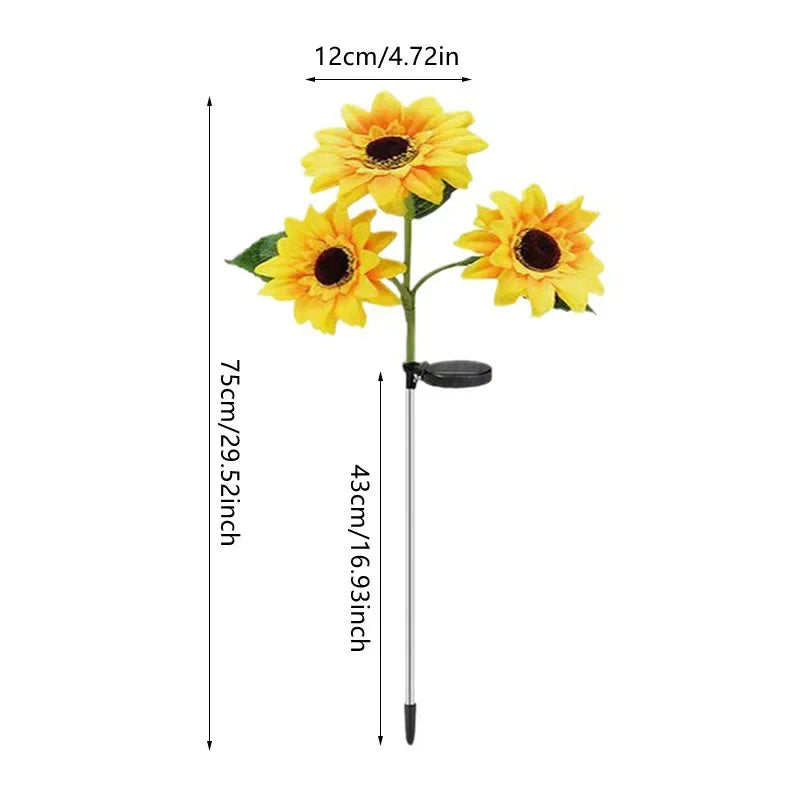 LED Solar Sunflower Outdoor Lawn Light Garden Yard Lawn Night Lamp Landscape Garden Home 2025 Ramadan Wedding Decorations