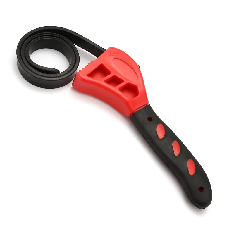 1Pc 6inch Belt Wrench Oil Filter Puller Strap Spanner Chain Wrench Strap Opener, Adjustable Disassembly Tool