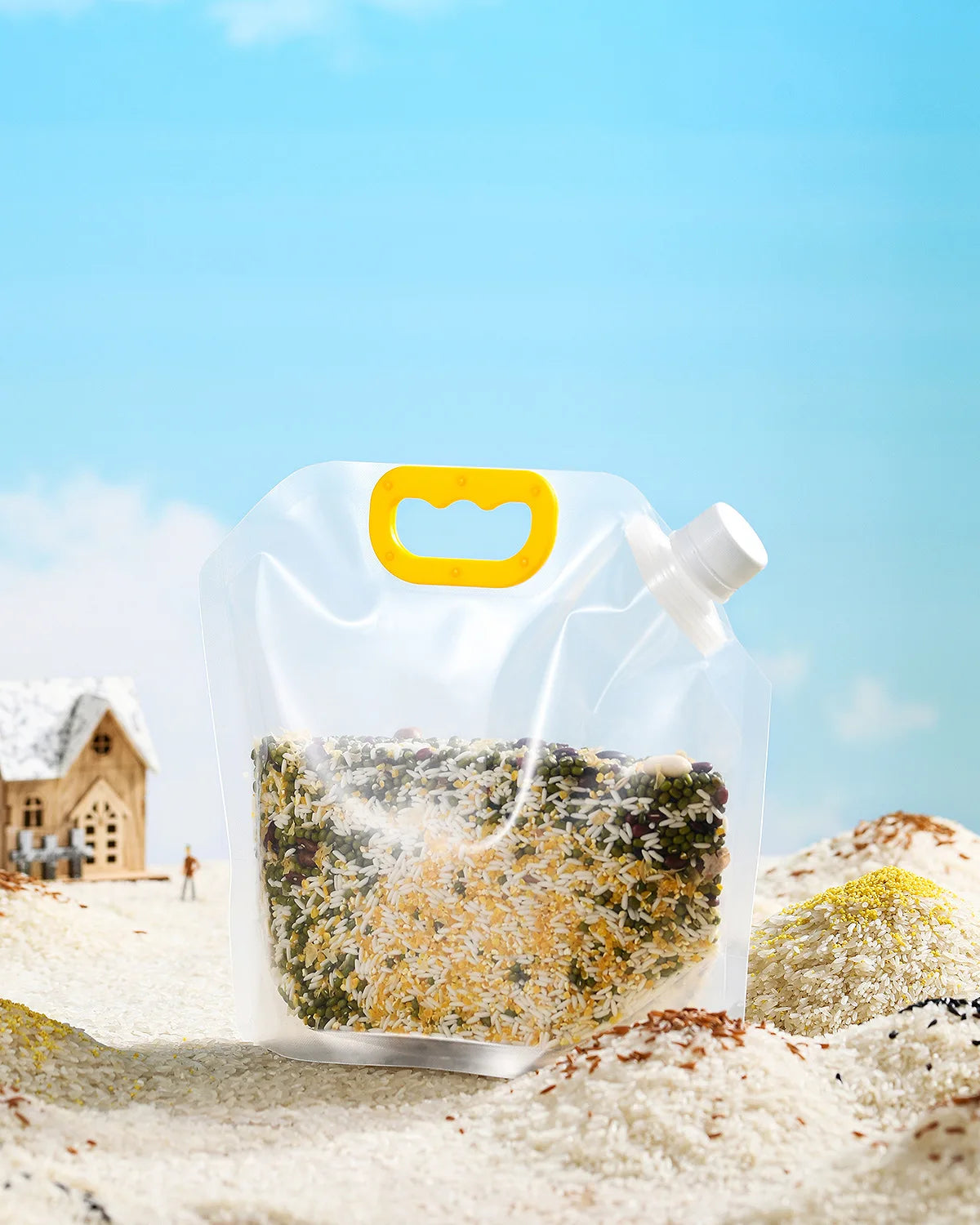 5pcs Grains Sealed Bag Kitchen Insect Proof Moisture Proof Fresh Keeping Storage Bag Recyclable  Transparent Grain Storage Bags