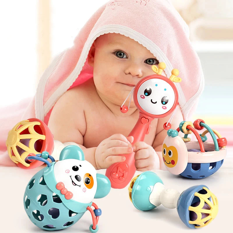 Baby Rattles Toys 0 12 Months Baby Games Teether Sensory Newborn Toy Educational Development Toys For Babies 1 2 Year Old