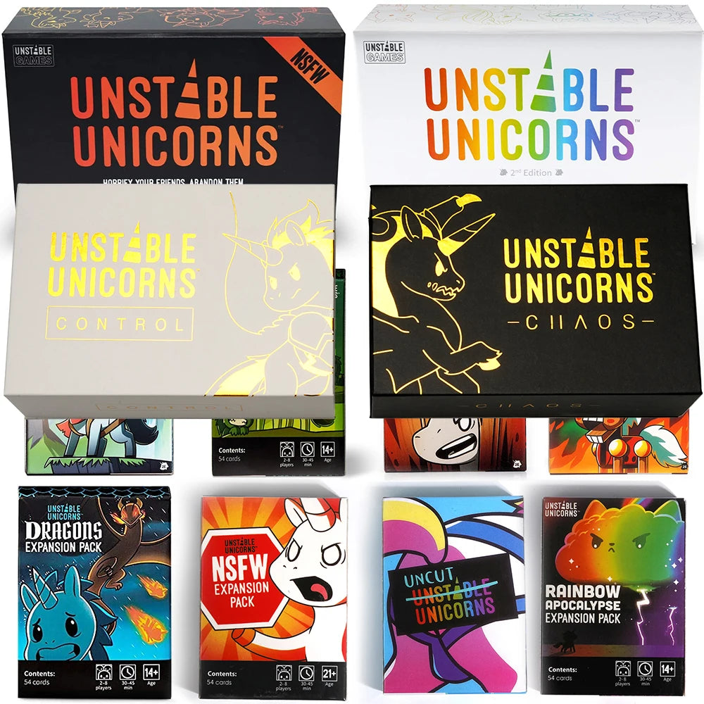 Unstable Unicorns Board English Family Party Expansion Basic Version Of Classic Board Games Control and Chaos Base Game
