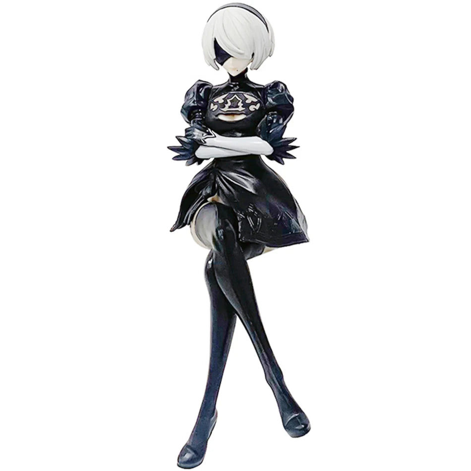 Anime NieR:Automata YoRHa A No.2 Type B Action Figure Noodle Stopper 2B 9S Sitting PosturePVC Model Collection Ornament Toy