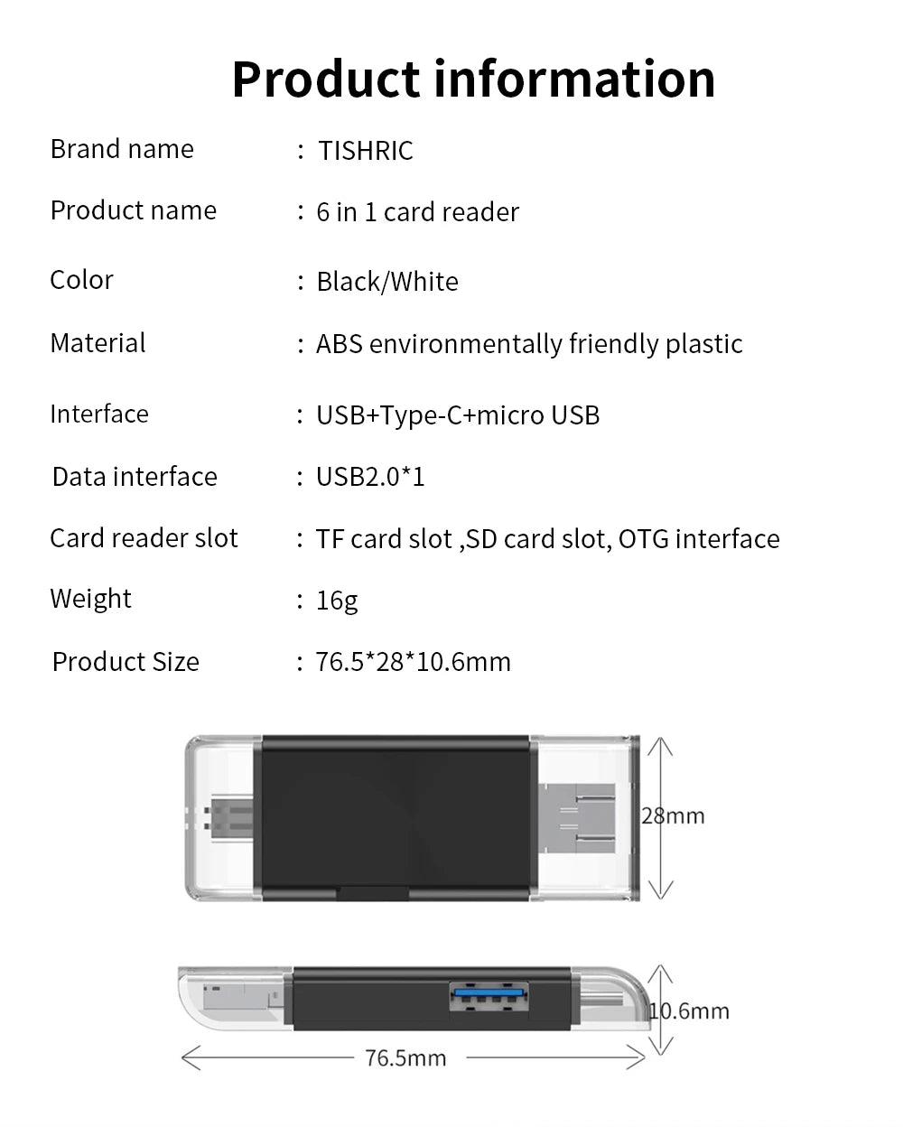TISHRIC Micro USB Type C Adapter USB TF SD Card Reader USB-C Memory Card Adapter For Macbook Samsung Huawei XiaoMi Laptop Phone