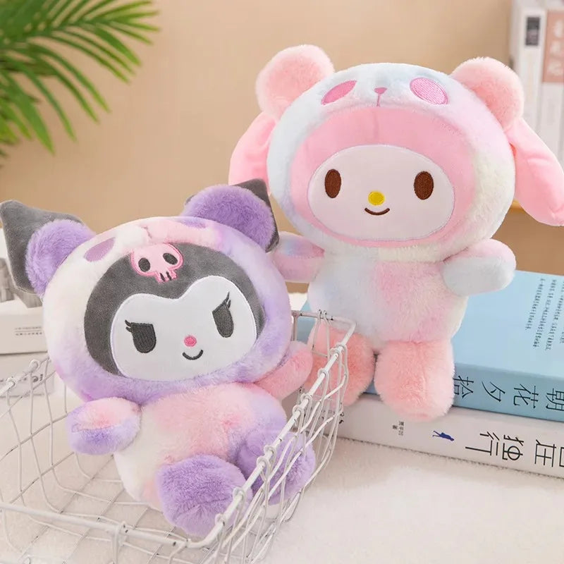 Kawaii 25cm Sanrio Jade Dog Kuromi Dressing Doll Doll Plush Toy Stuffed Animal Patung Dolls Birthday Gift for Girls Kids Boys