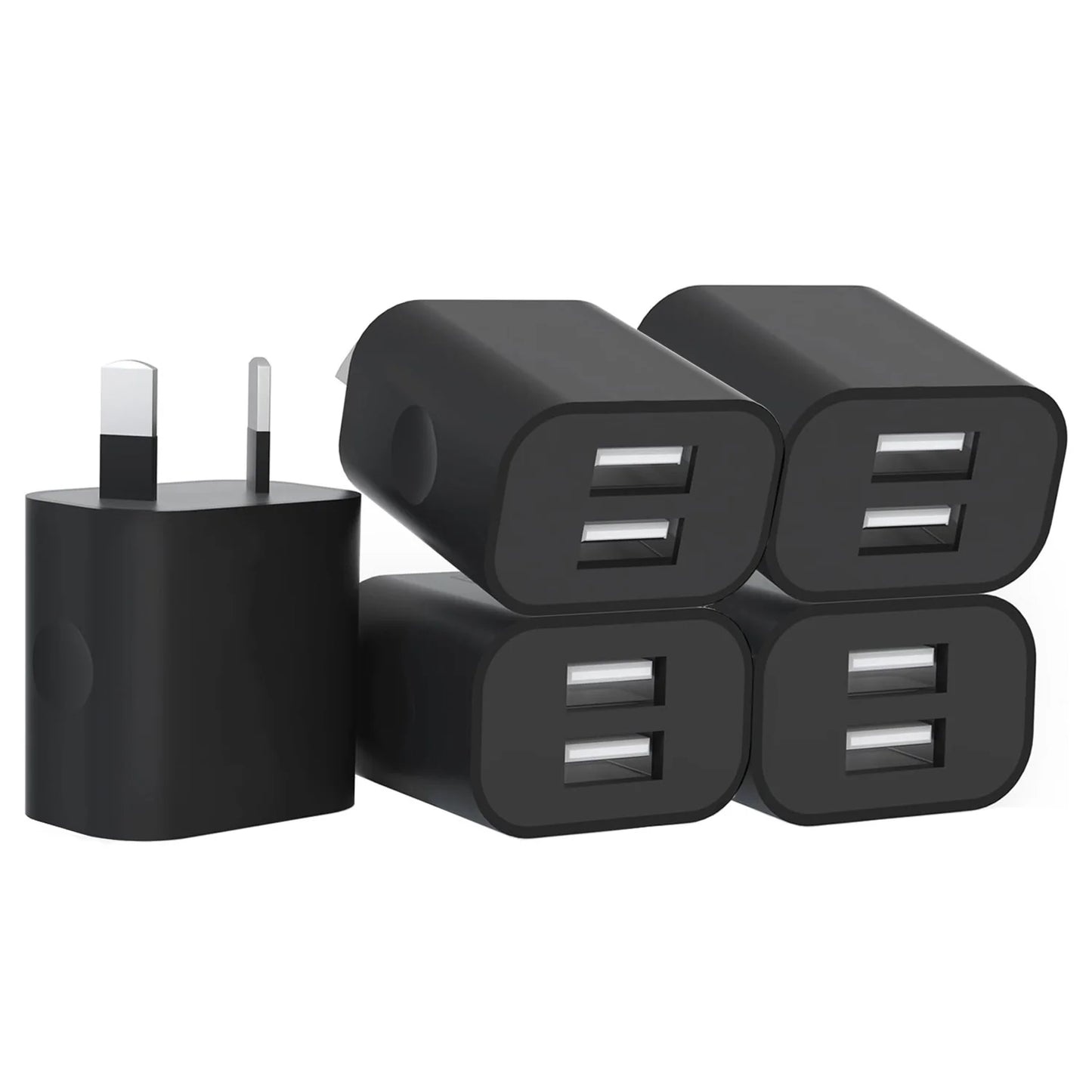 1/5Pcs Universal Travel 5V 2A Dual Port USB Wall Home Charger Power Adapter AU Phone Charging Head Australian Standard Plug