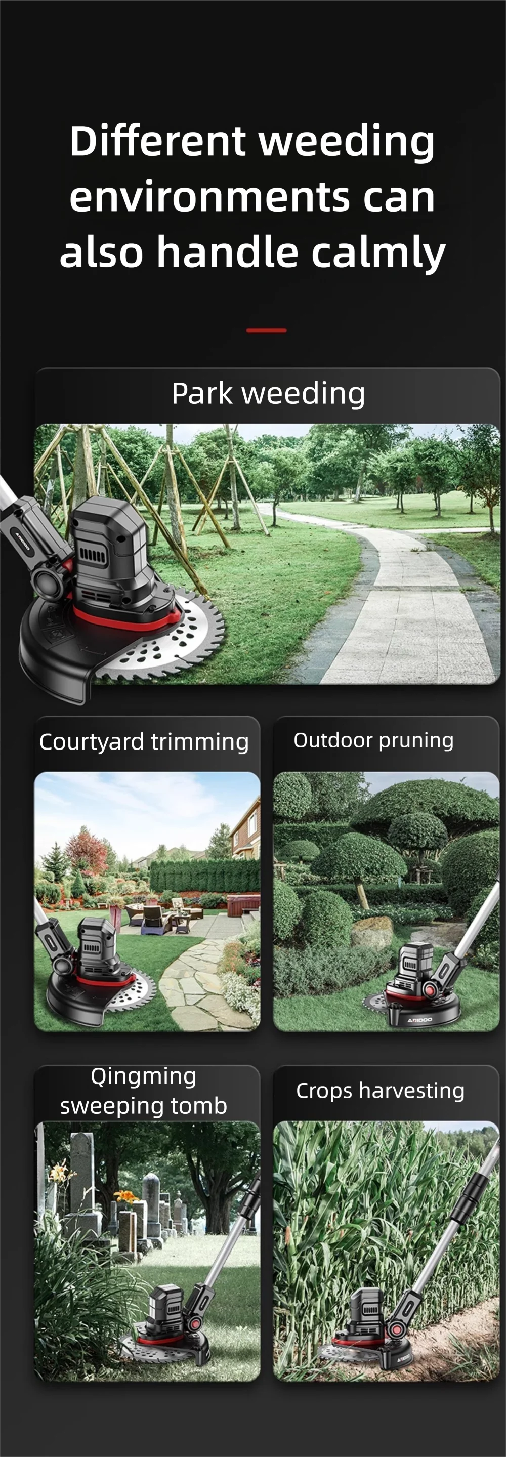 Electric Lawn Mower Multifunctional Agricultural Lawn Mower Small Household Rechargeable Lithium Battery Weeding Machine
