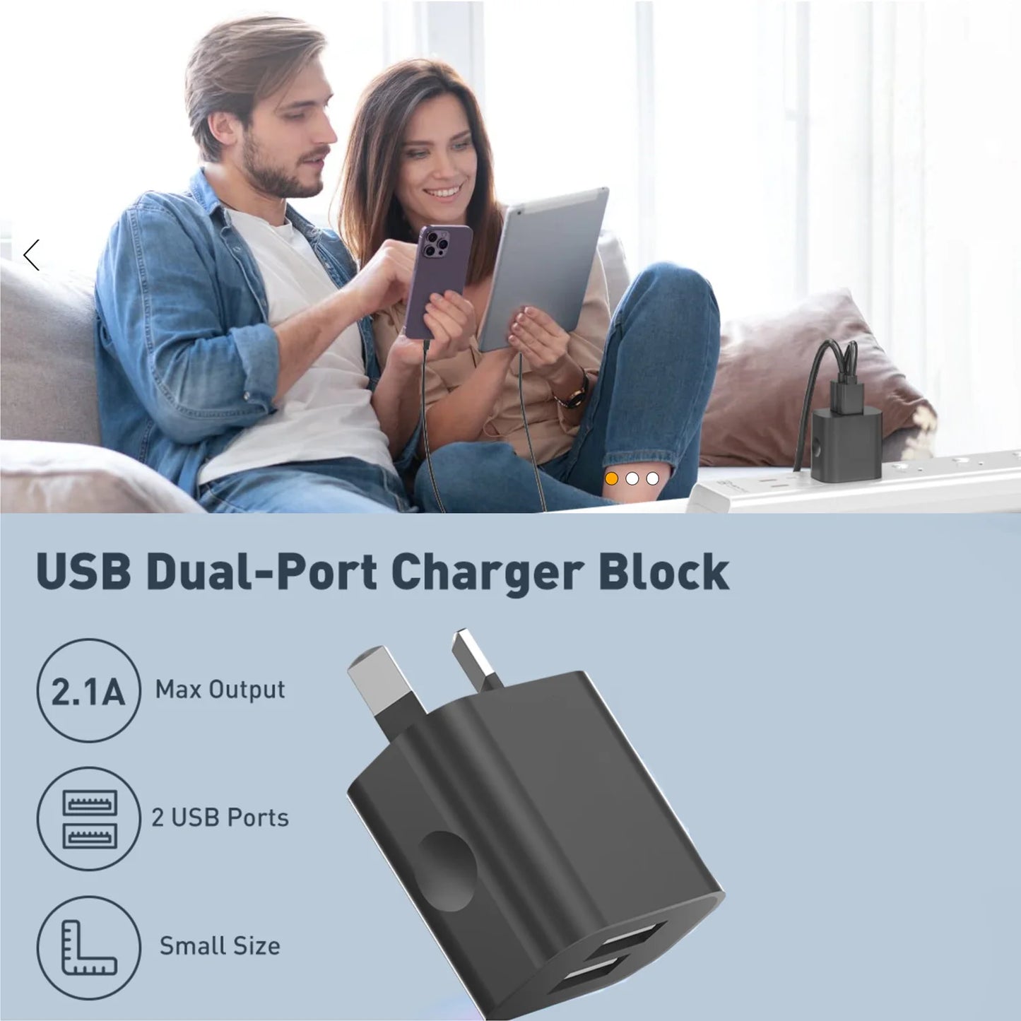 1/5Pcs Universal Travel 5V 2A Dual Port USB Wall Home Charger Power Adapter AU Phone Charging Head Australian Standard Plug