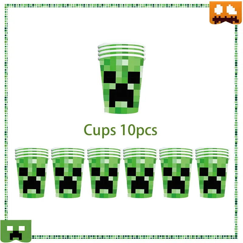 Birthday Party Decoration Disposable Tableware Set Paper Plates Cups Napkins Straws Tablecloth Balloons Kids Party Supplies Deco