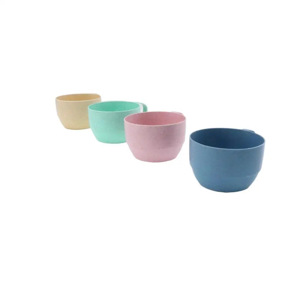 1 pcs Wide Mouth Reusable Kitchen Supplies with Handle Eco-friendly Drinking Cup Wheat Straw Cup Drinkware Coffee Mug