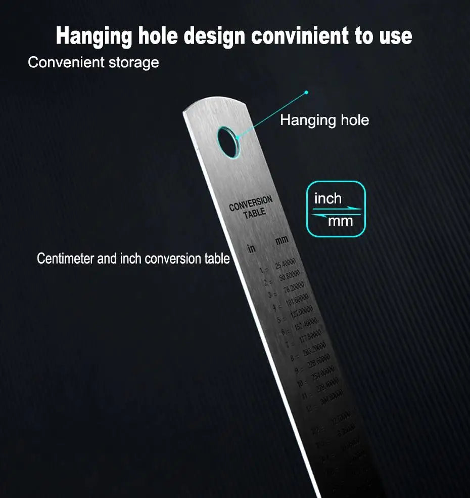 Deli Stainless Steel Ruler 15/20/30cm Metal Straight Ruler for Home School Precision Measuring Drawing Tool Supplies