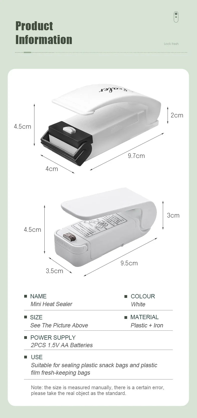 Plastic Heat Bag Sealer Food Packaging Sealing Machine Portable Snack Bag Sealing Clip Kitchen Storage Accessories Home Gadgets