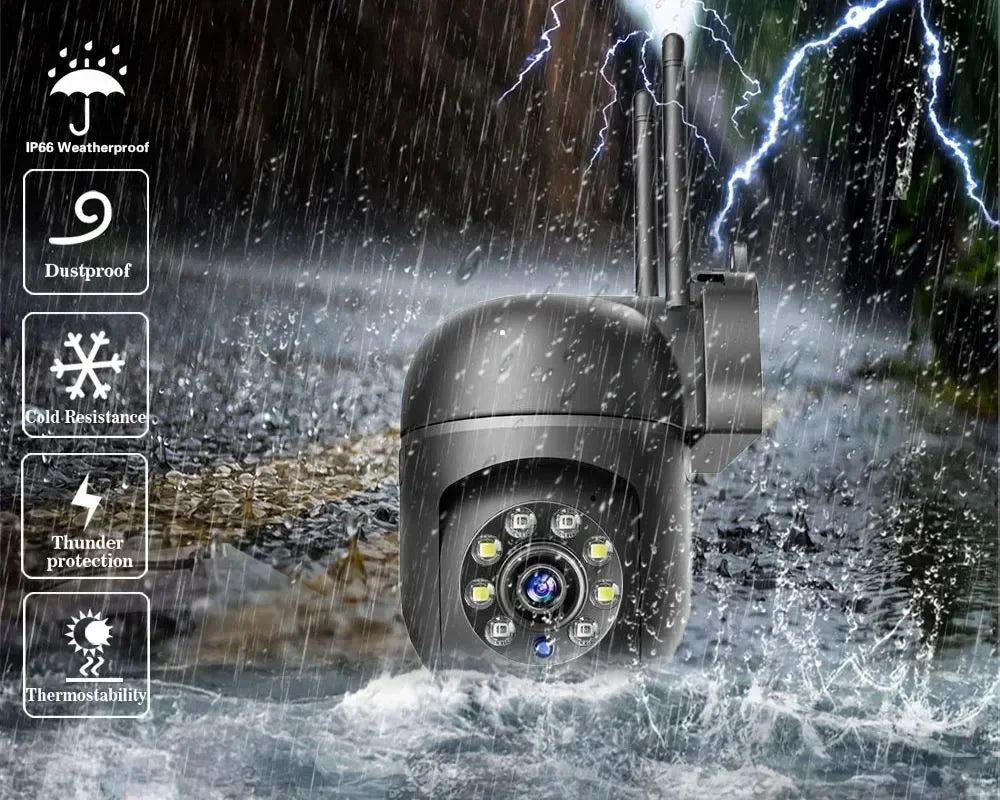 2K 4MP Auto Tracking PTZ Security Camera, 2.4G WiFi Outdoor IP Camera with Two-Way Audio, Night Vision, Smart Motion Detection,