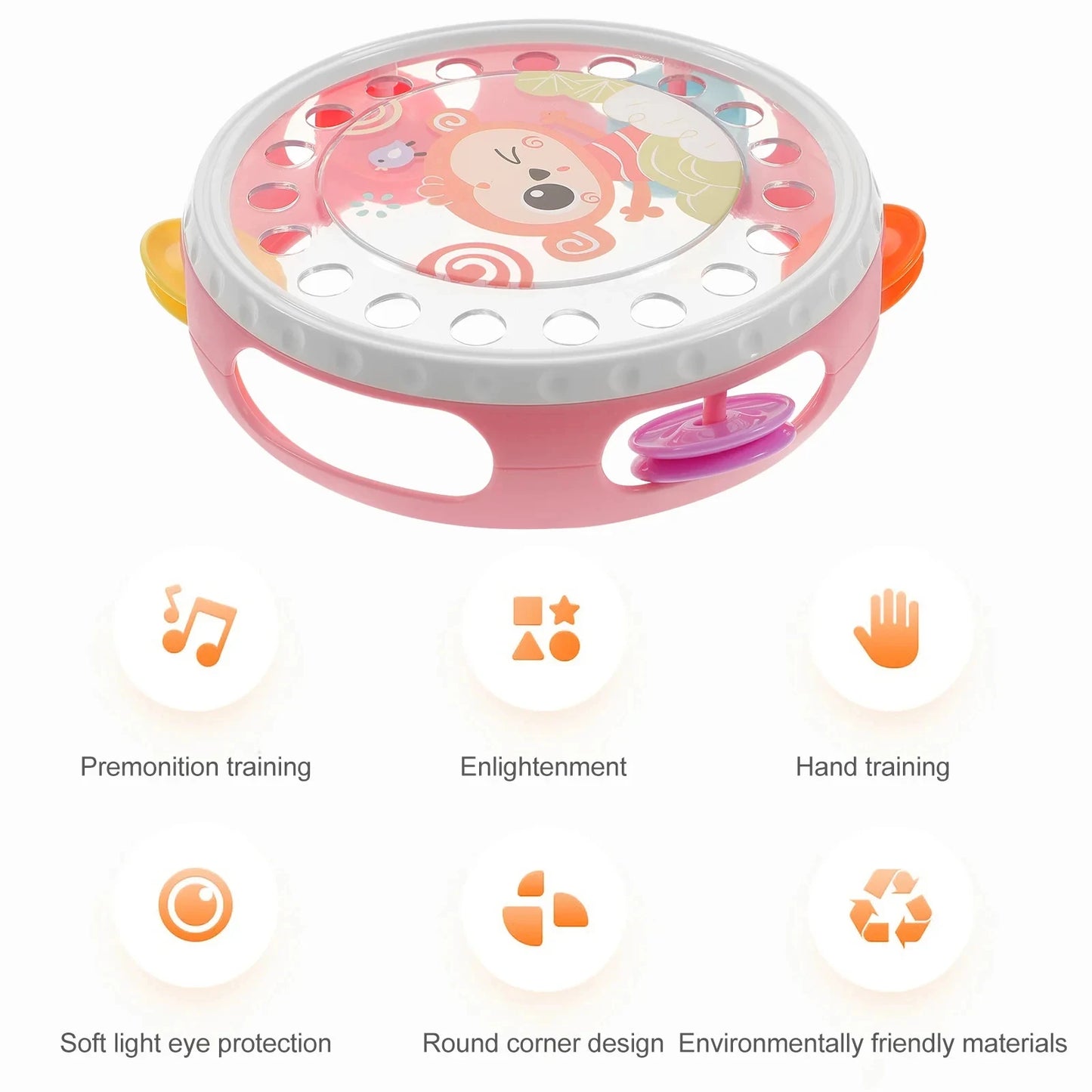 Baby Toys 6 12 Months Musical Instruments Hand Drum Shaking Rattle Toys Montessori Educational Toy Interactive Hand Bell for Kid