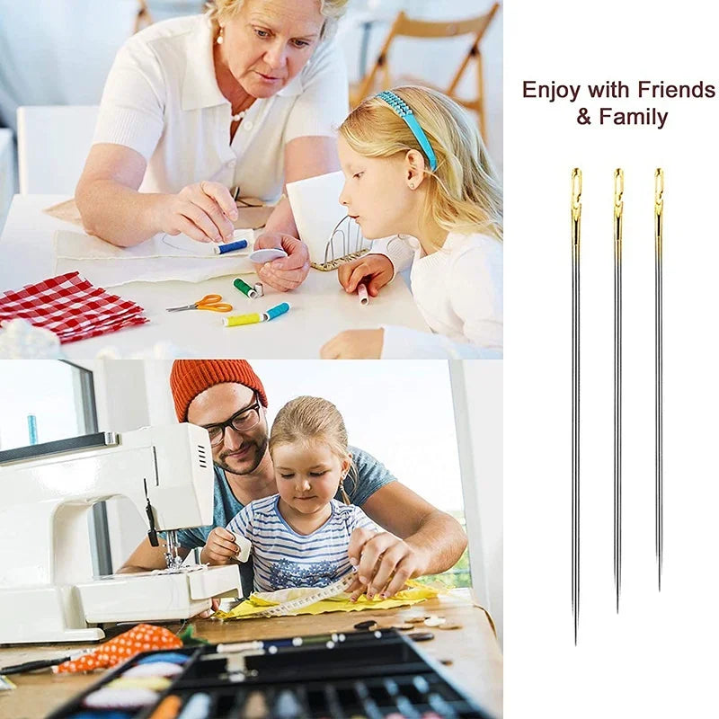 12/36PCS Sewing Needles Multi-size Side Opening Stainless Steel Darning Sewing Household Hand Tools Sewing Tools and Accessoires