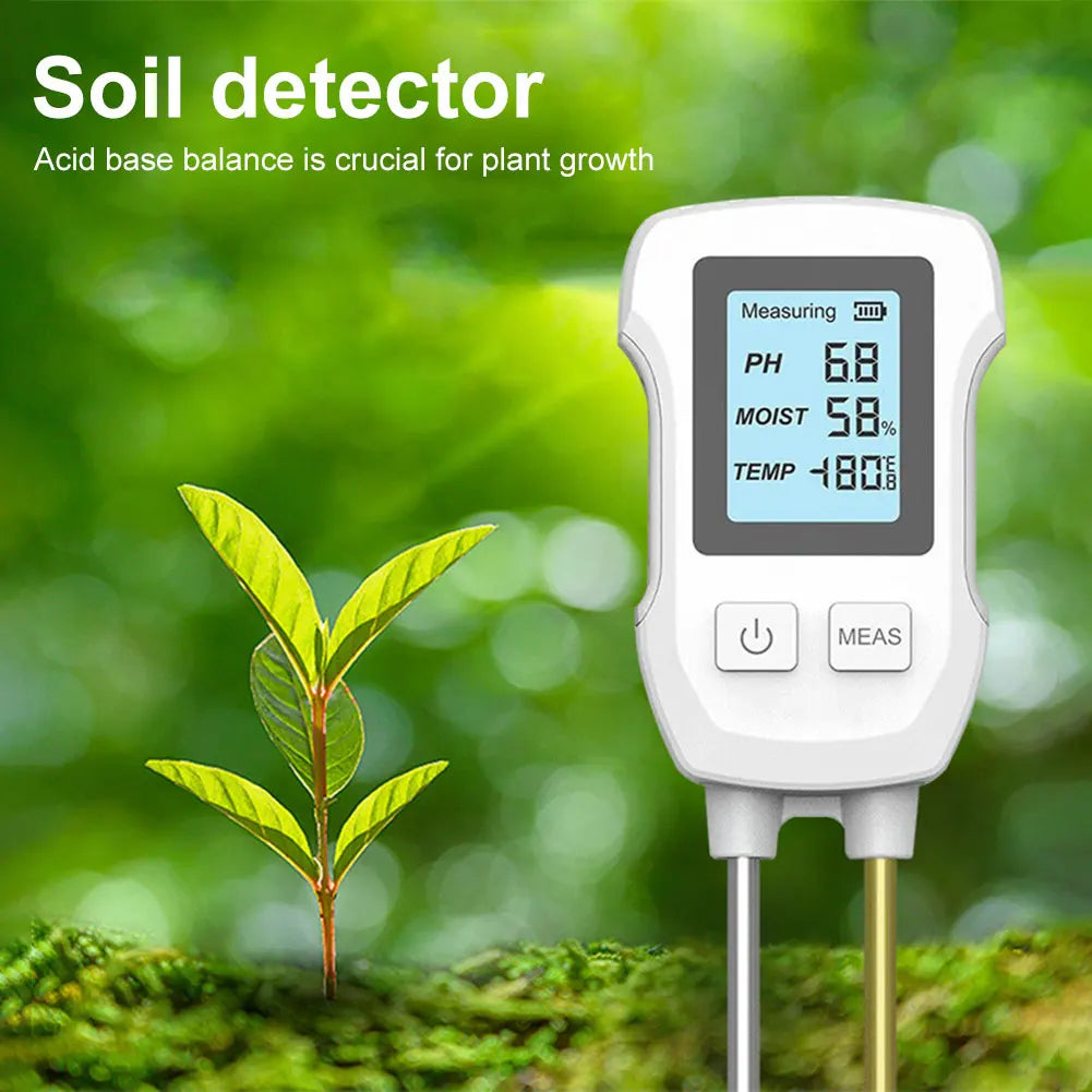3 in 1 Digital Soil Test Meter Backlight LCD Display Plant Temperature/Soil Moisture/PH Meter for House Plants Garden Lawn Farm