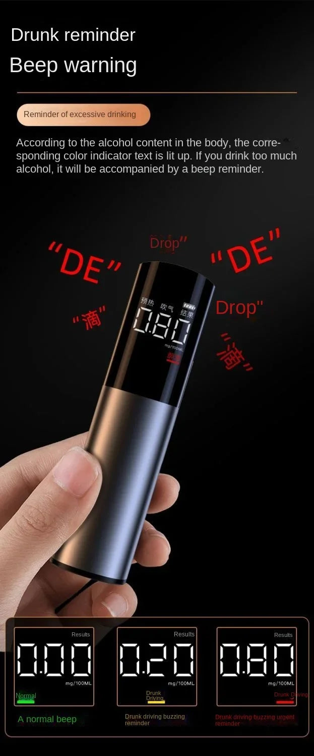 Xiaomi ANMU Automatic Alcohol Tester Electronic Breathalyzer LED Display Portable Rechargeable Non-Contact Alcohol Test Tools