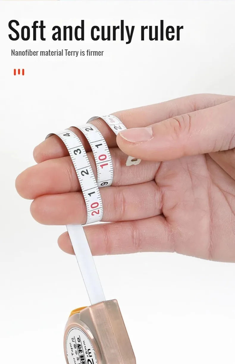 Portable mini tape measure Small household measuring tape retractable 2m Mild steel key chain tape measure Mini measuring tools