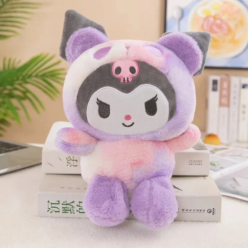 Kawaii 25cm Sanrio Jade Dog Kuromi Dressing Doll Doll Plush Toy Stuffed Animal Patung Dolls Birthday Gift for Girls Kids Boys