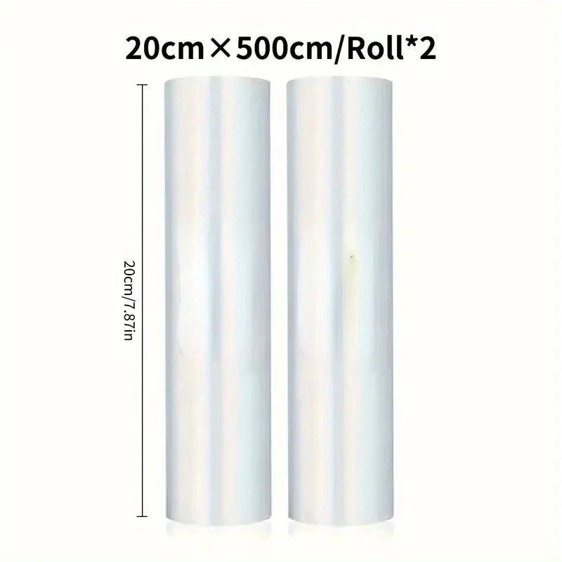 Two rolls of vacuum sealer bags for food preservers BPA-free, perfect for vacuum storage of household kitchen items