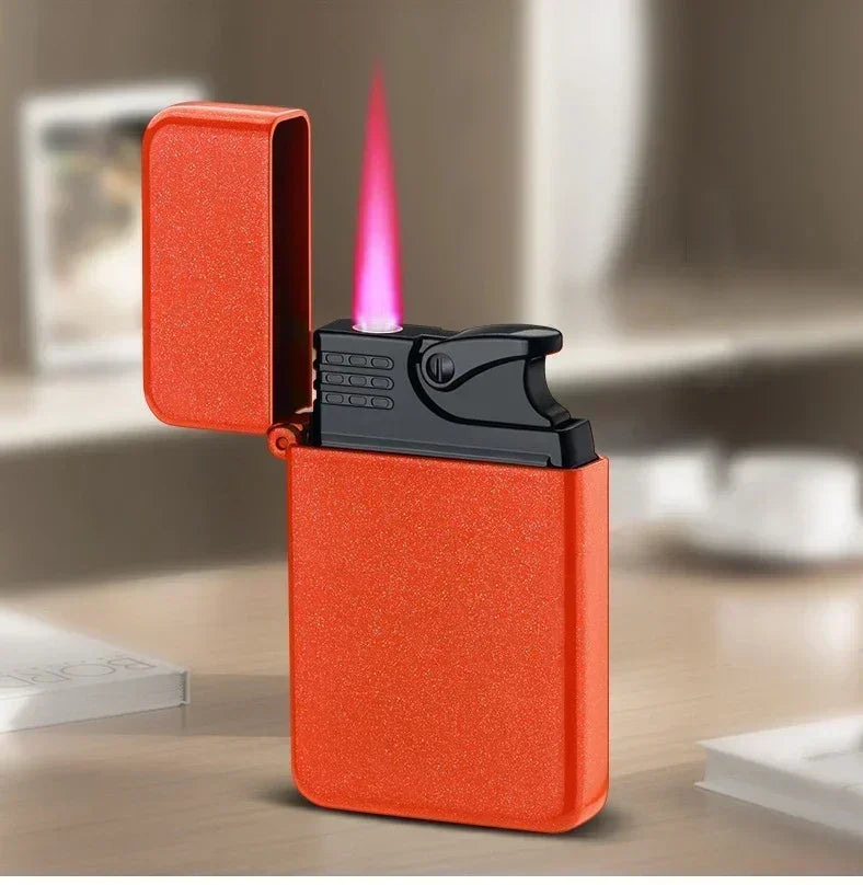 Windproof Metal Lighter Waterproof Portable Cigarette Lighter Red Fire Flame Direct Cigar Gas Lighter Smoke Accesoires for Men