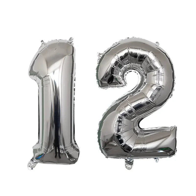 2Pcs 32 Inch Gold Silver Black Blue Red Helium Foil Number Balloon 10 11 12 13 14 15 Happy Birthday Party Decoration Supplies