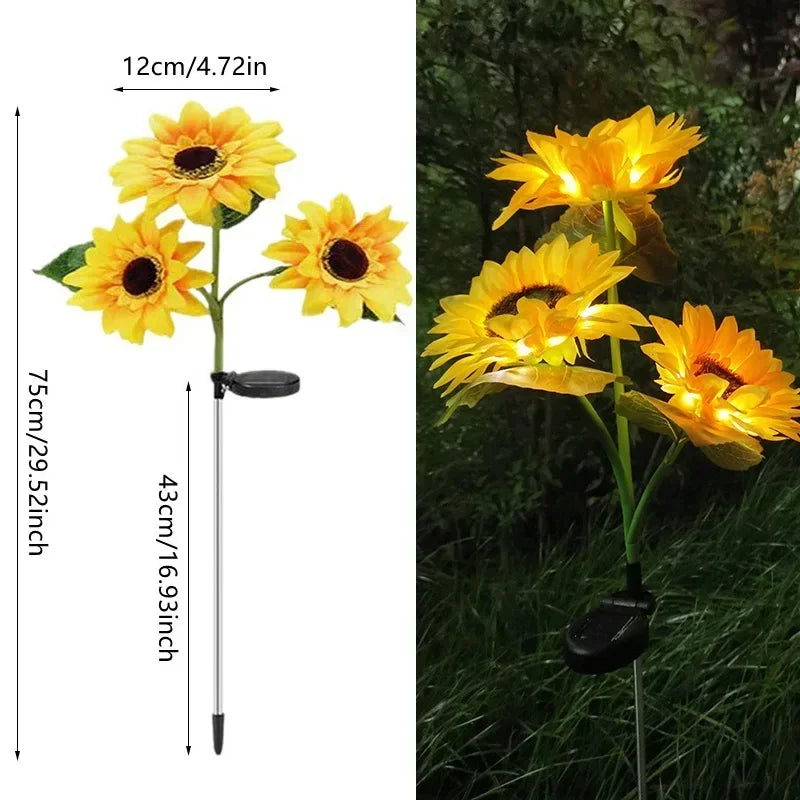 LED Solar Sunflower Outdoor Lawn Light Garden Yard Lawn Night Lamp Landscape Garden Home 2025 Ramadan Wedding Decorations