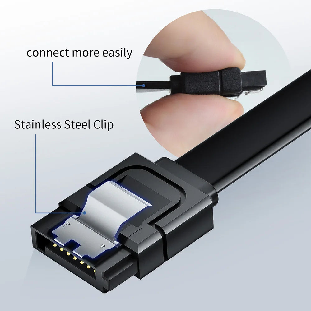 Genuine SATA III Cable 6.0 Gbps Sata 3 Sata III cable cable with Locking Latch Angle Sata 3.0 cable for SSD 2.5",3.5''HDD Drive