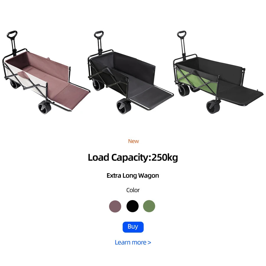 Foldable Portable Picnic Outdoor Camping Cart Heavy Duty Folding Utility Cart Shopping Beach Collapsible Folding Utility Cart