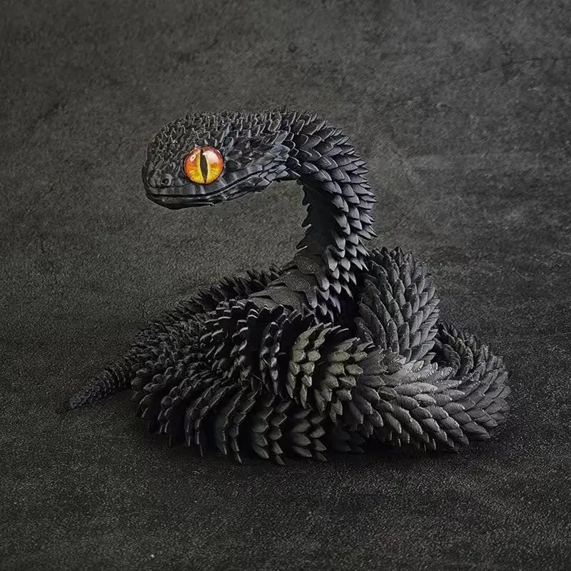 30cm 3D Printed Snake Toys Funny Printed Animals Snake Christmas New Year Craft Ornament Simulation Animal Home Desktop Ornament